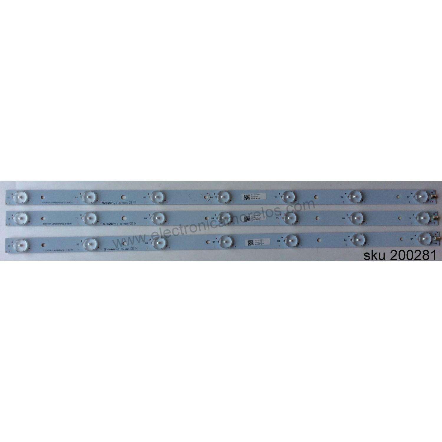 KIT DE LED PARA TV / TPV TPT275B5-A014 REV.S11A / LBM280P0701-I-3 / 007-0140109 / 0215(2272 / 62M5FAD1A/ MODELO E280I-A1 LTT3PRAQ